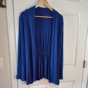 Charter Club Cobalt Open-Front Draped Cardigan